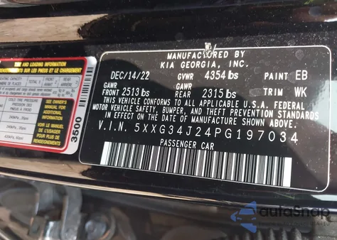 2023 Kia K5 Ex from USA, damaged, VIN 5XXG34J24PG197034